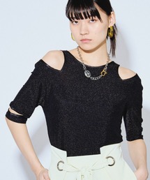 Ezick ANNONIM | Mode cut メタリックトップス(Tシャツ/カットソー)