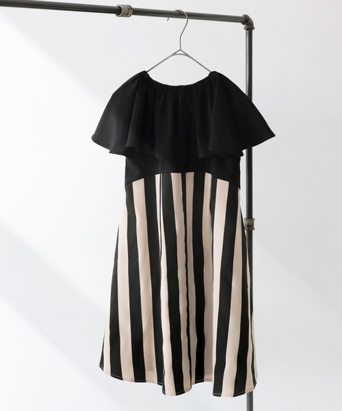 antiqua（アンティカ）の「ストライプワンピース（ワンピース・キッズ・ブラック・160/150/140/130）」の8枚目の写真