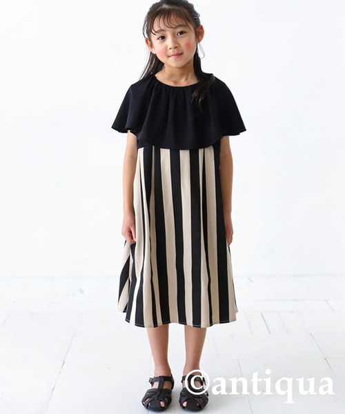 antiqua（アンティカ）の「ストライプワンピース（ワンピース・キッズ・ブラック・160/150/140/130）」の18枚目の写真