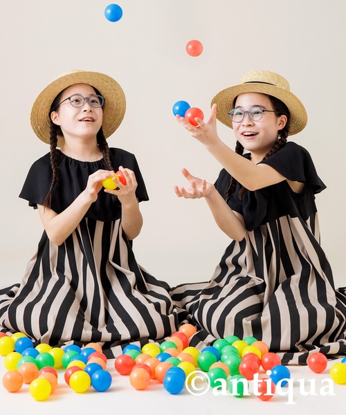 antiqua（アンティカ）の「ストライプワンピース（ワンピース・キッズ・ブラック・160/150/140/130）」の19枚目の写真