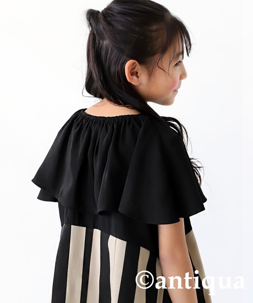 antiqua（アンティカ）の「ストライプワンピース（ワンピース・キッズ・ブラック・160/150/140/130）」の13枚目の写真
