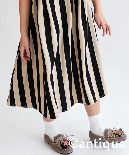 antiqua（アンティカ）の「ストライプワンピース（ワンピース・キッズ・ブラック・160/150/140/130）」の17枚目の写真