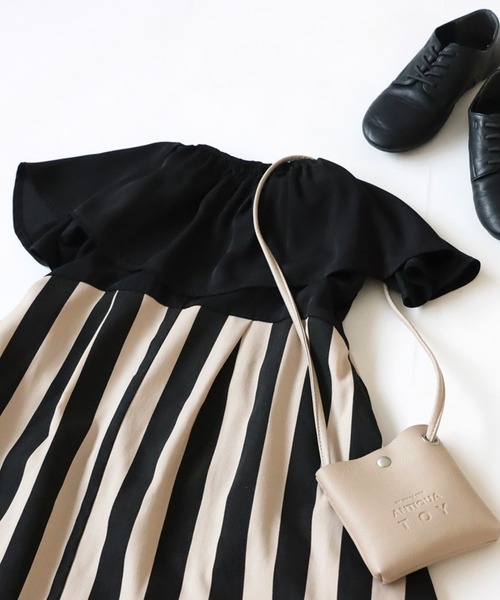 antiqua（アンティカ）の「ストライプワンピース（ワンピース・キッズ・ブラック・160/150/140/130）」の9枚目の写真
