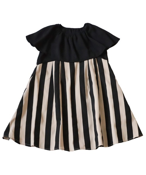 antiqua（アンティカ）の「ストライプワンピース（ワンピース・キッズ・ブラック・160/150/140/130）」の10枚目の写真
