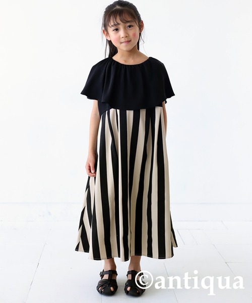 antiqua（アンティカ）の「ストライプワンピース（ワンピース・キッズ・ブラック・160/150/140/130）」の7枚目の写真