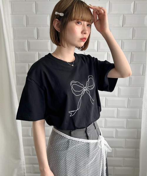 HERMES リボンプリント　Tシャツ　グレージュリボン　XLサイズ HERMES リボンプリント Tシャツ グレージュリボン XLサイズ HERMES