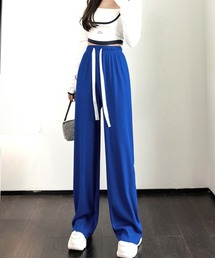 イージー ワイドパンツ レディース 脚長