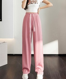イージー ワイドパンツ レディース 脚長