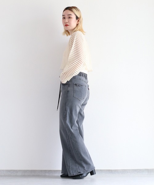 【新品】cepo　セポ　接触冷感　UVカット　ICEデニムイージーワイドパンツ セール】接触冷感・UVカット ICEデニムイージーワイドパンツ