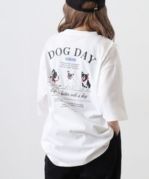 天竺 DOGバックプリント 半袖Tシャツ