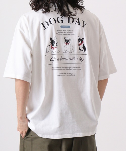 Candy Fantasy（キャンディーファンタジー）の「天竺 DOGバックプリント 半袖Tシャツ（Tシャツ/カットソー・メンズ・ブルー/ホワイト/ブラック/アッシュグレー・M/L）」の10枚目の写真