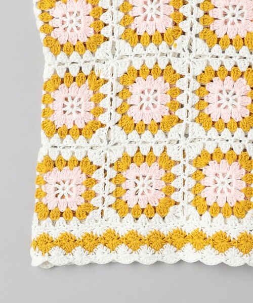 LOGAN knitting mills(ローガンニッティングミルズ)の「【別注】<LOGAN knitting mills>クロシェニット ビスチェ(ニット/セーター・レディース・オフホワイト/ブラック・FREE)」の16枚目の写真