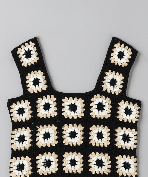 LOGAN knitting mills(ローガンニッティングミルズ)の「【別注】<LOGAN knitting mills>クロシェニット ビスチェ(ニット/セーター・レディース・オフホワイト/ブラック・FREE)」の20枚目の写真
