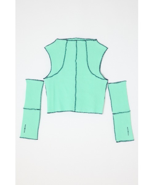 LAGUA GEM(ラグアジェム)の「ARM COVER THERMAL トップス(Tシャツ/カットソー・レディース・ミント/オフホワイト/グレー・FREE)」の4枚目の写真