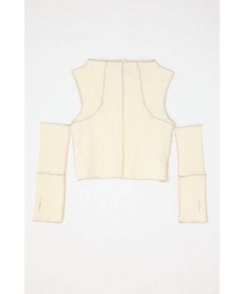 LAGUA GEM(ラグアジェム)の「ARM COVER THERMAL トップス(Tシャツ/カットソー・レディース・ミント/オフホワイト/グレー・FREE)」の5枚目の写真
