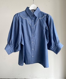 COMMON WARE | ST:ELY / PUFFSLEEVE WSN SHIRT パフスリーブ ウエスタン シャツ(シャツ/ブラウス)