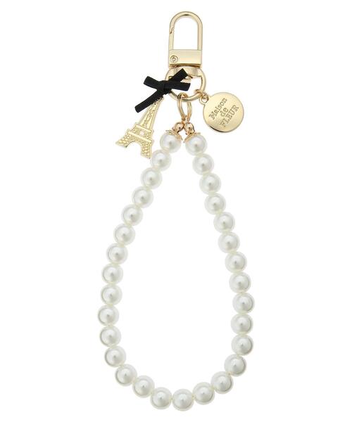 Maison de FLEUR(メゾンドフルール)の「エッフェル塔チャームパールストラップ(キーホルダー・レディース・ブラック・FREE)」の4枚目の写真