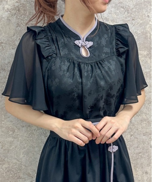 axes femme(アクシーズファム)の「オリエンタルチャイナジャカードブラウス(シャツ/ブラウス・レディース・ホワイト/ブラック/ブルーグリーン・FREE)」の4枚目の写真