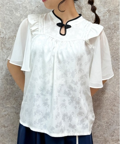 axes femme(アクシーズファム)の「オリエンタルチャイナジャカードブラウス(シャツ/ブラウス・レディース・ホワイト/ブラック/ブルーグリーン・FREE)」の5枚目の写真