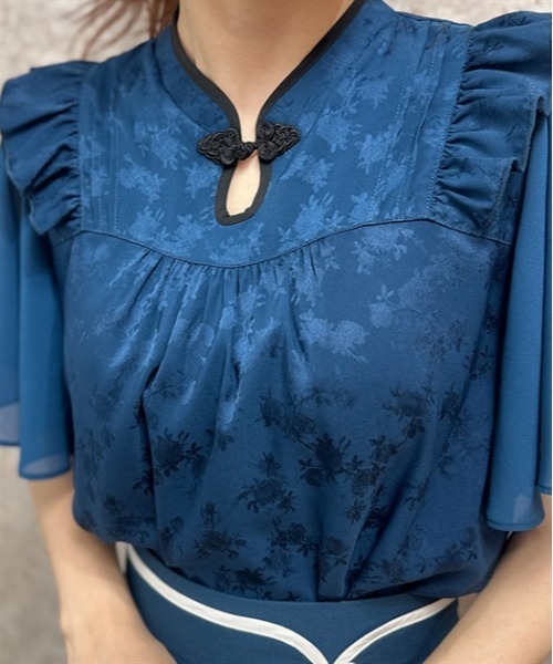 axes femme(アクシーズファム)の「オリエンタルチャイナジャカードブラウス(シャツ/ブラウス・レディース・ホワイト/ブラック/ブルーグリーン・FREE)」の8枚目の写真