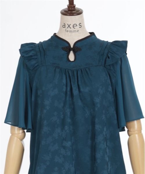 axes femme(アクシーズファム)の「オリエンタルチャイナジャカードブラウス(シャツ/ブラウス・レディース・ホワイト/ブラック/ブルーグリーン・FREE)」の12枚目の写真