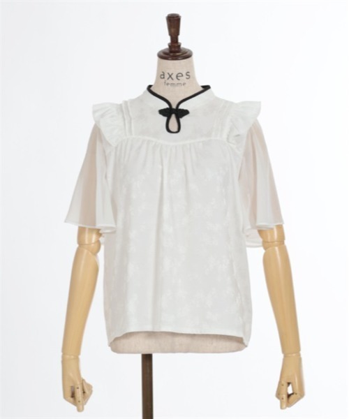 axes femme(アクシーズファム)の「オリエンタルチャイナジャカードブラウス(シャツ/ブラウス・レディース・ホワイト/ブラック/ブルーグリーン・FREE)」の17枚目の写真