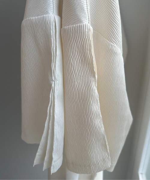 lawgy（ラウジー）の「mix wrinkle shirt / ミックスリンクルシャツ（シャツ/ブラウス・レディース・クリーム/ホワイト・FREE）」の9枚目の写真