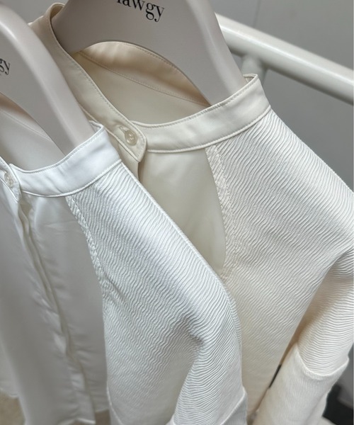 lawgy（ラウジー）の「mix wrinkle shirt / ミックスリンクルシャツ（シャツ/ブラウス・レディース・クリーム/ホワイト・FREE）」の16枚目の写真