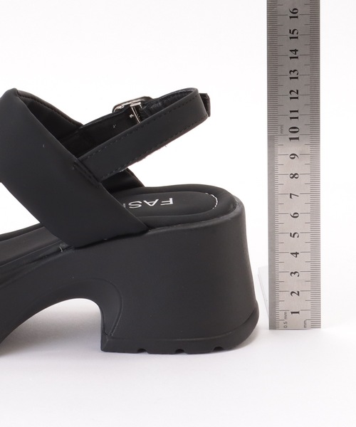 セール】リボンライク バックストラップ 厚底 サンダル（サンダル