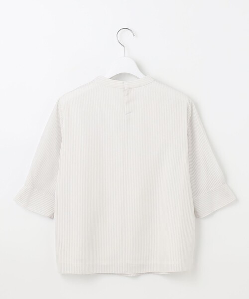 セール】シャドーストライプ ボウタイ風 カットソー（Tシャツ