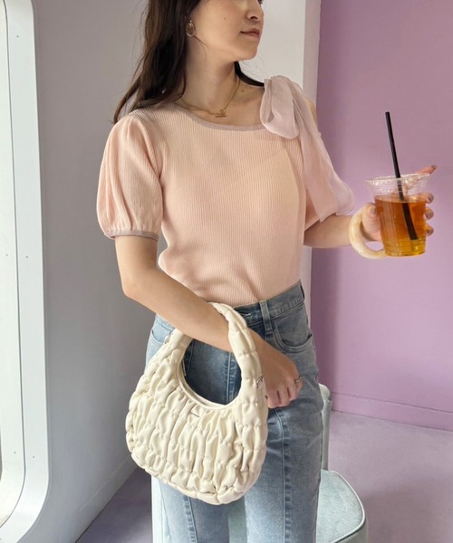 one after another NICE CLAUP(ワンアフターアナザーナイスクラップ)の「シャーリングホーボーバッグ(ショルダーバッグ・レディース・アイボリー/シルバー/ダークブラウン/ブルー・FREE)」の7枚目の写真