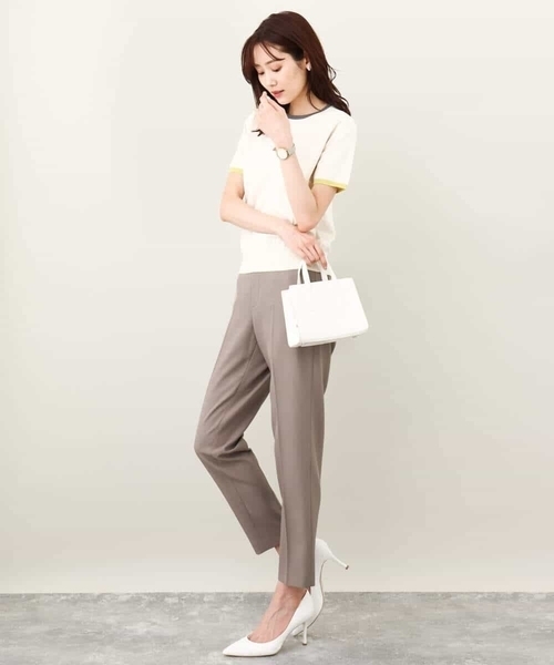 MK MICHEL KLEIN(エムケーミッシェルクラン)の「配色カラーニットアンサンブル/洗える(ニット/セーター・レディース・ブルー/ベージュ/ネイビー・38)」の8枚目の写真