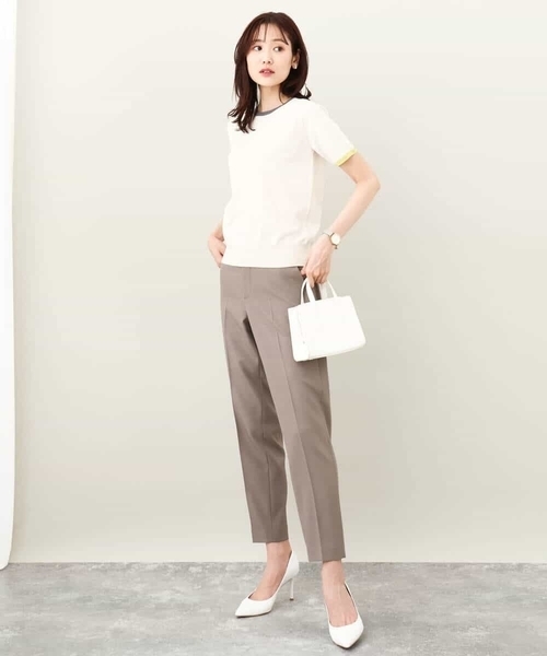 MK MICHEL KLEIN(エムケーミッシェルクラン)の「配色カラーニットアンサンブル/洗える(ニット/セーター・レディース・ブルー/ベージュ/ネイビー・38)」の9枚目の写真