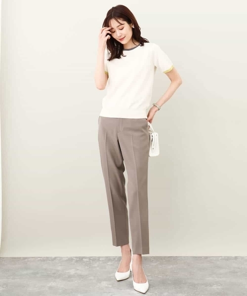 MK MICHEL KLEIN(エムケーミッシェルクラン)の「配色カラーニットアンサンブル/洗える(ニット/セーター・レディース・ブルー/ベージュ/ネイビー・38)」の10枚目の写真