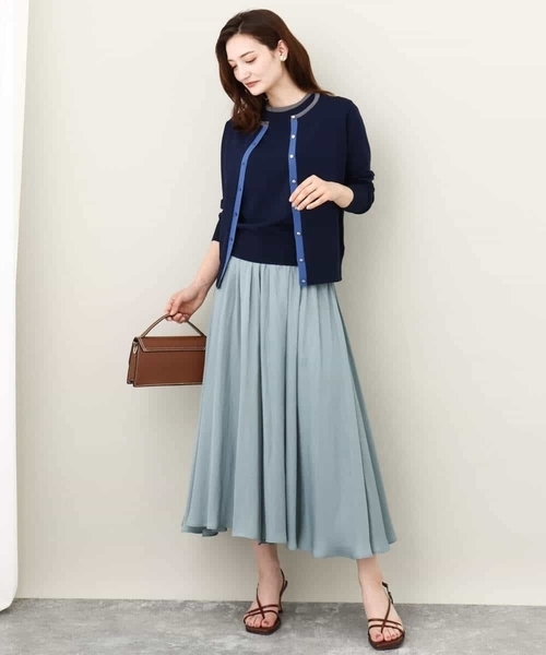 MK MICHEL KLEIN(エムケーミッシェルクラン)の「配色カラーニットアンサンブル/洗える(ニット/セーター・レディース・ブルー/ベージュ/ネイビー・38)」の21枚目の写真