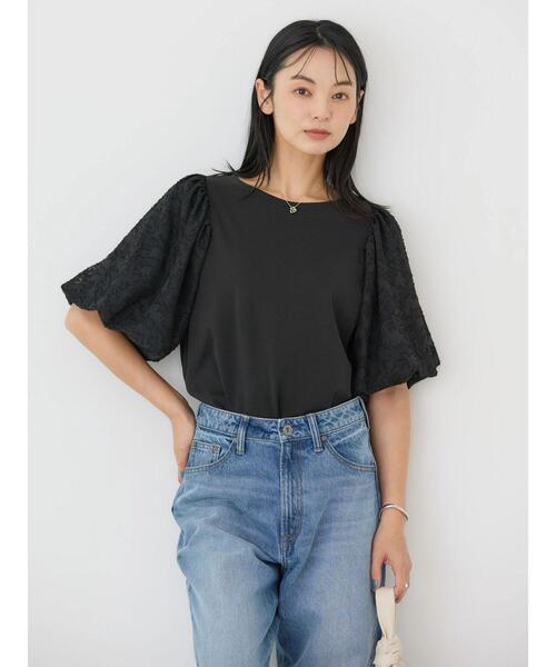 AMERICAN HOLIC(アメリカンホリック)の「ジャガードスリーブカットプルオーバー(Tシャツ/カットソー・レディース・アイボリー/ブラック・M/L)」の15枚目の写真