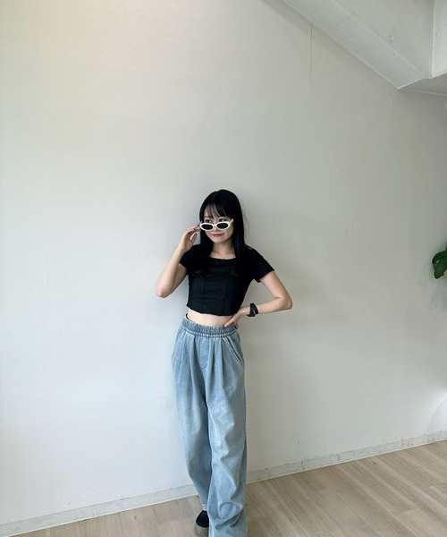 RiLi(リリ)の「オープンデコルテクロップドトップス【RL】(Tシャツ/カットソー・レディース・ホワイト/グレー/ブラック・S/M)」の21枚目の写真