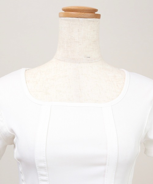 RiLi(リリ)の「オープンデコルテクロップドトップス【RL】(Tシャツ/カットソー・レディース・ホワイト/グレー/ブラック・S/M)」の15枚目の写真