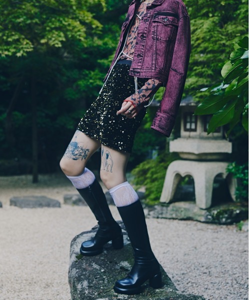 piu comoda（ピュコモダ）の「(piu comoda)ストレッチ合成皮革ロングブーツ（ブーツ・レディース・ブラック・36/37/38）」の5枚目の写真