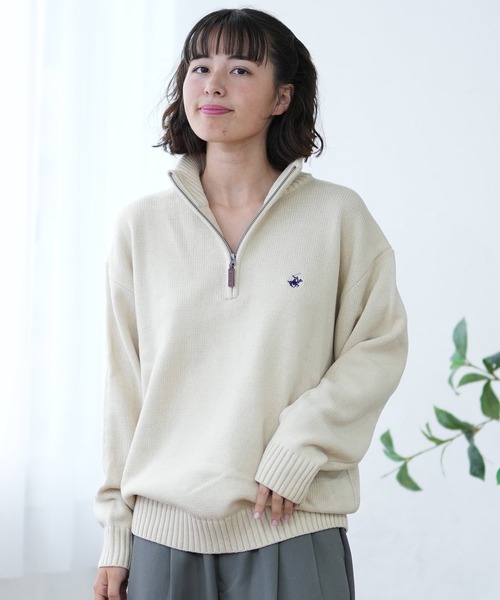 ムラサキスポーツ(ムラサキスポーツ)の「BEVERY HILLS P.C/ビバリーヒルズポロクラブ ハーフジップニット 4422-5751(ニット/セーター・レディース・アイボリー/ネイビー/ブラック・L)」の6枚目の写真