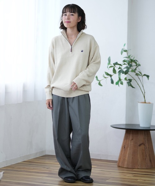 ニット セーター BEVERY HILLS P.C/ビバリーヒルズポロクラブ ハーフジップニット 4422-5751 レディース BEVERY HILLS P.C/ビバリーヒルズポロクラブ ハーフジップニット