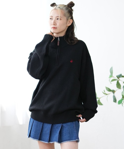 ムラサキスポーツ(ムラサキスポーツ)の「BEVERY HILLS P.C/ビバリーヒルズポロクラブ ハーフジップニット 4422-5751(ニット/セーター・レディース・アイボリー/ネイビー/ブラック・L)」の9枚目の写真