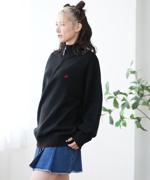 ムラサキスポーツ(ムラサキスポーツ)の「BEVERY HILLS P.C/ビバリーヒルズポロクラブ ハーフジップニット 4422-5751(ニット/セーター・レディース・アイボリー/ネイビー/ブラック・L)」の11枚目の写真
