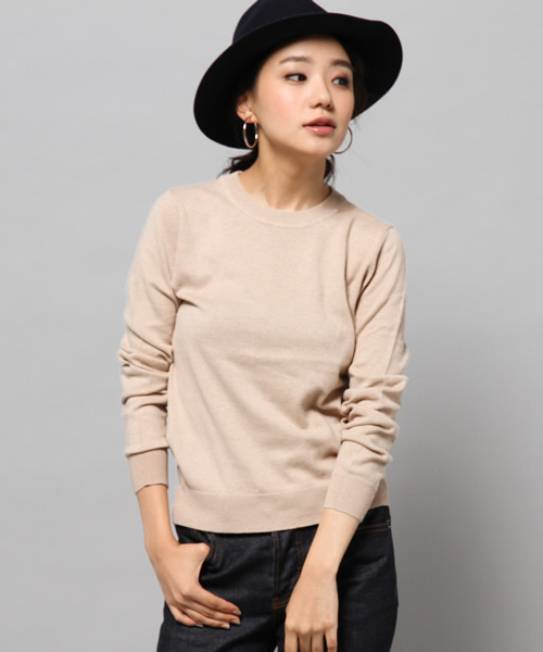 AZUL by moussy（アズールバイマウジー）の「コットンカシミヤ ウォッシャブル長袖KPO（ニット/セーター・レディース・ブルー/ベージュ/トップグレー・LARGE/MEDIUM/X-LARGE/SMALL）」の12枚目の写真