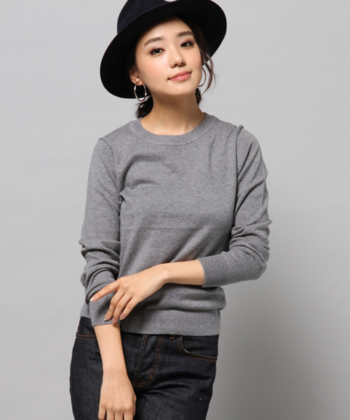 AZUL by moussy（アズールバイマウジー）の「コットンカシミヤ ウォッシャブル長袖KPO（ニット/セーター・レディース・ブルー/ベージュ/トップグレー・LARGE/MEDIUM/X-LARGE/SMALL）」の13枚目の写真