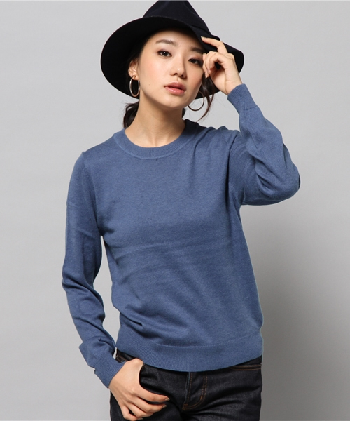 AZUL by moussy（アズールバイマウジー）の「コットンカシミヤ ウォッシャブル長袖KPO（ニット/セーター・レディース・ブルー/ベージュ/トップグレー・LARGE/MEDIUM/X-LARGE/SMALL）」の14枚目の写真