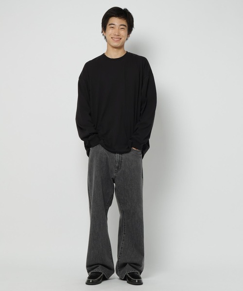 niko and...（ニコアンド）の「16oz USAコットン無地ロンT（Tシャツ/カットソー・メンズ・ライトグレー/オフホワイト/ブラック・LARGE/MEDIUM）」の7枚目の写真