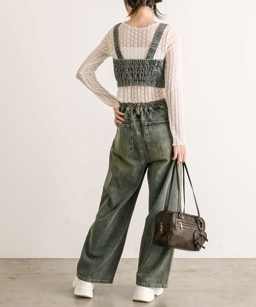 OLIVE des OLIVE（オリーブデオリーブ）の「【セットアップ対応】フロントジップデニムビスチェ（シャツ/ブラウス・レディース・ブラック/サックスブルー/ブルー・FREE）」の16枚目の写真