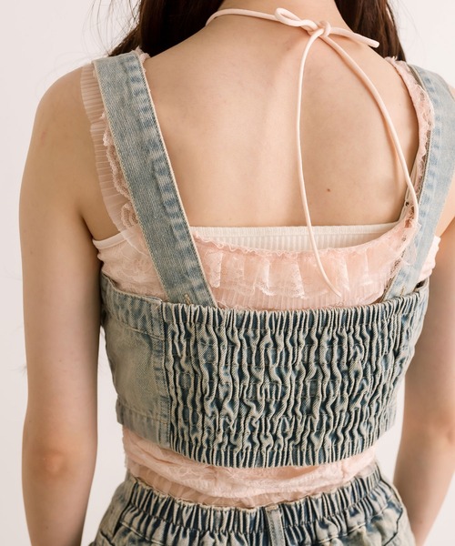 OLIVE des OLIVE（オリーブデオリーブ）の「【セットアップ対応】フロントジップデニムビスチェ（シャツ/ブラウス・レディース・ブラック/サックスブルー/ブルー・FREE）」の12枚目の写真