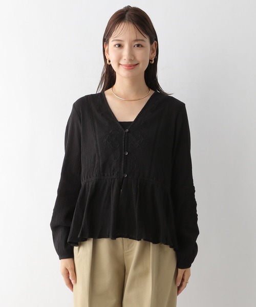 LEPSIM（レプシィム）の「刺繍ペプラムブラウス　128200（シャツ/ブラウス・レディース・ブラック/オフホワイト・FREE）」の11枚目の写真